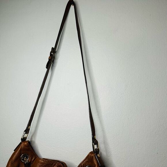 MICHAEL KORS Women's Jetset Brown Leather Gold Chain Handle Shoulder Bag - Picture 5 of 13